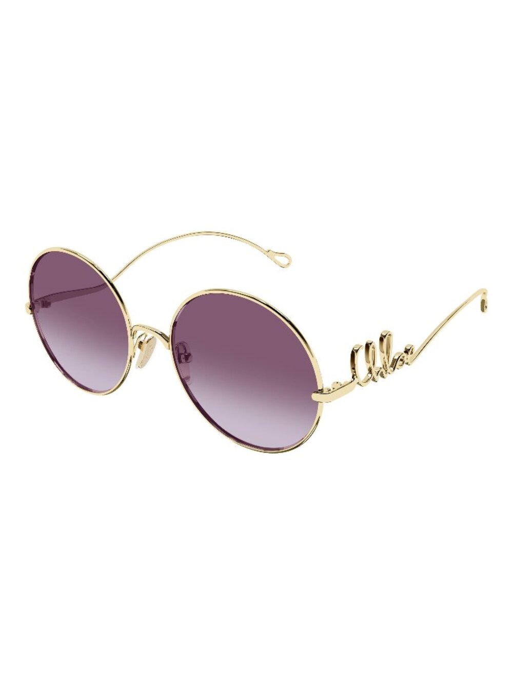 New Chloé Women's Sunglasses Gold Red Lens Metal Frame CH0372S 002 56